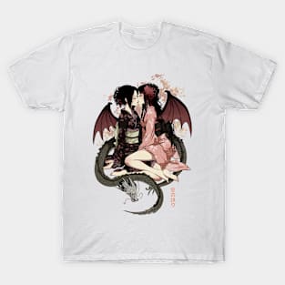 Two Geishas Kissing Graphic T-Shirt 13 T-Shirt